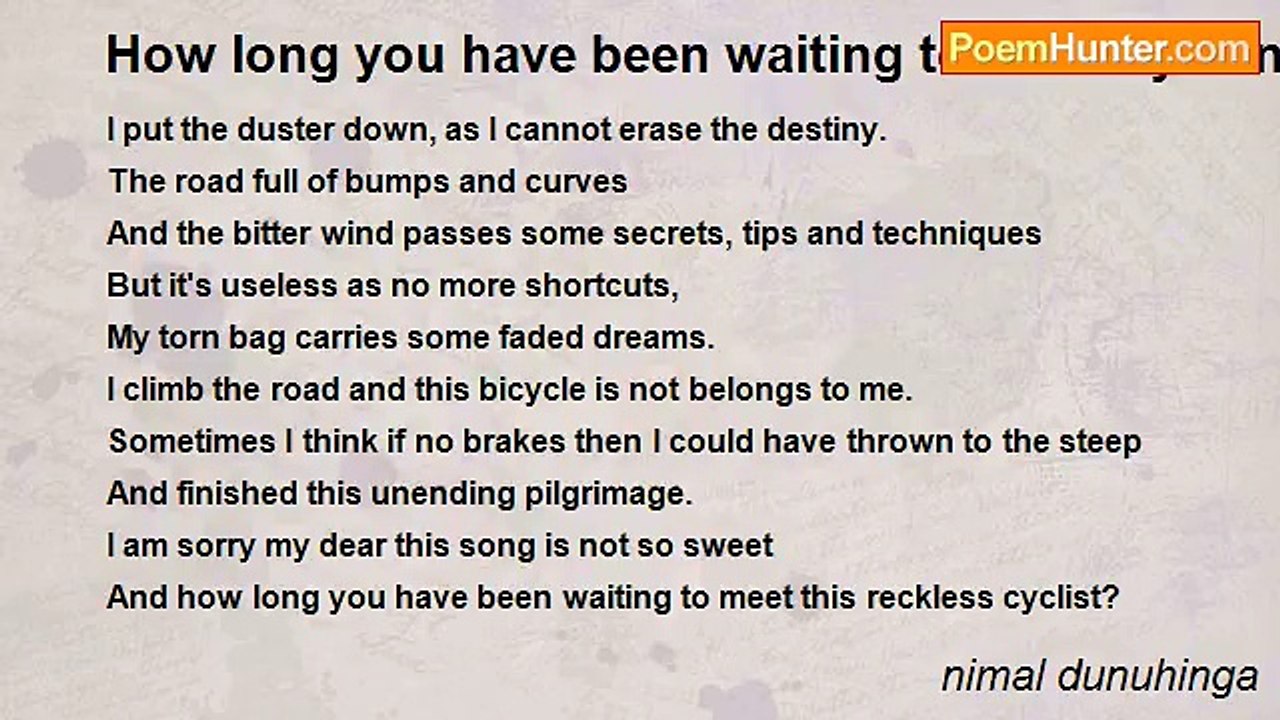 nimal dunuhinga - How long you have been waiting to hear my song?