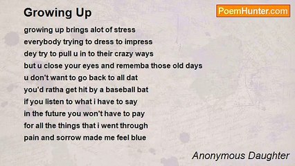 Anonymous Daughter - Growing Up