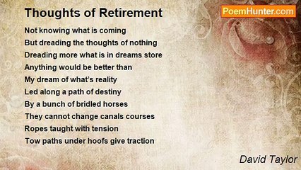 David Taylor - Thoughts of Retirement