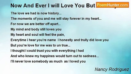 Nancy Rodriguez - Now And Ever I will Love You But GoodBye