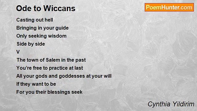 Cynthia Yildirim - Ode to Wiccans