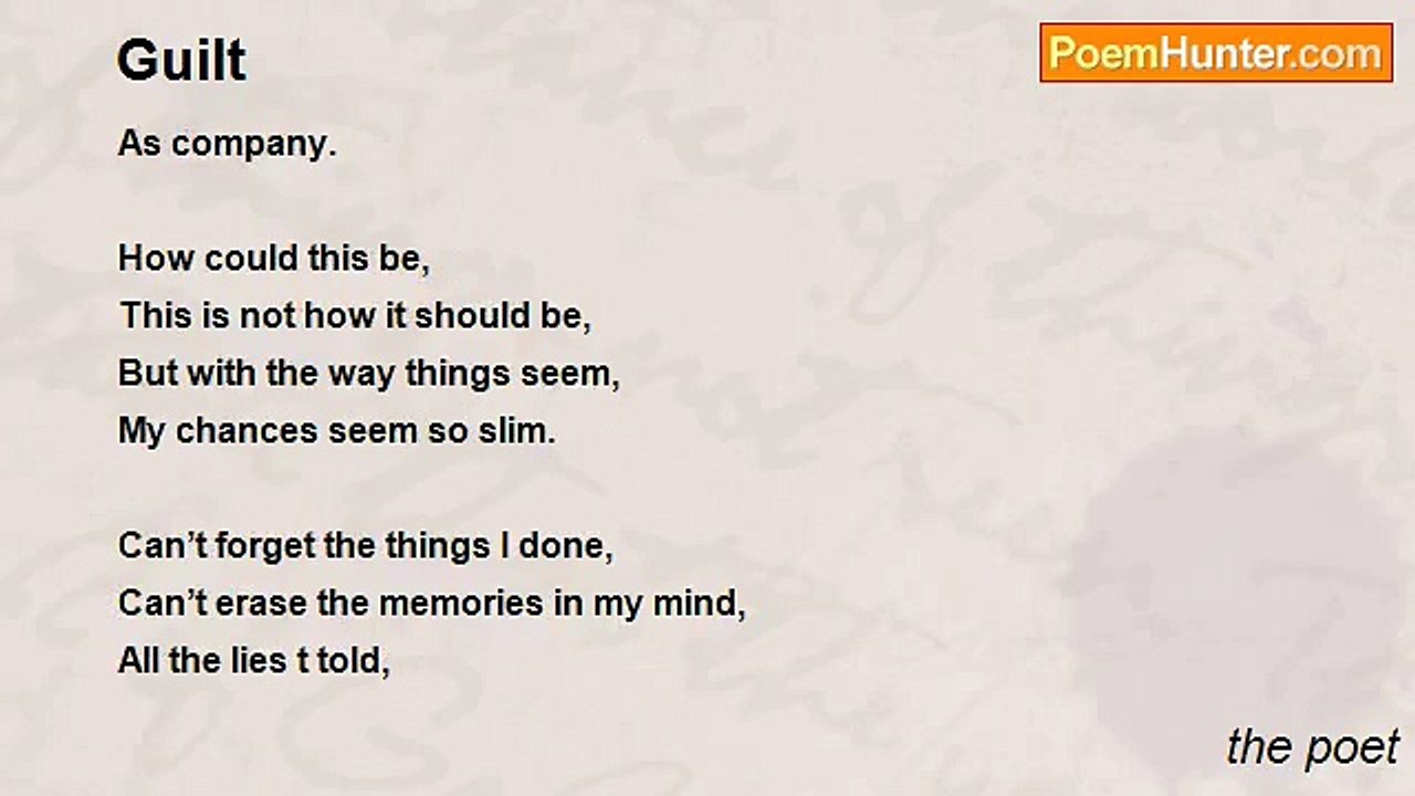 the poet - Guilt