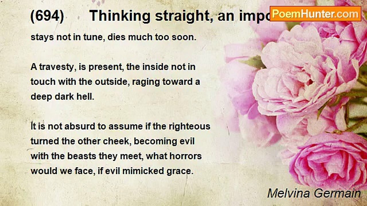 Melvina Germain - (694)      Thinking straight, an impossible task