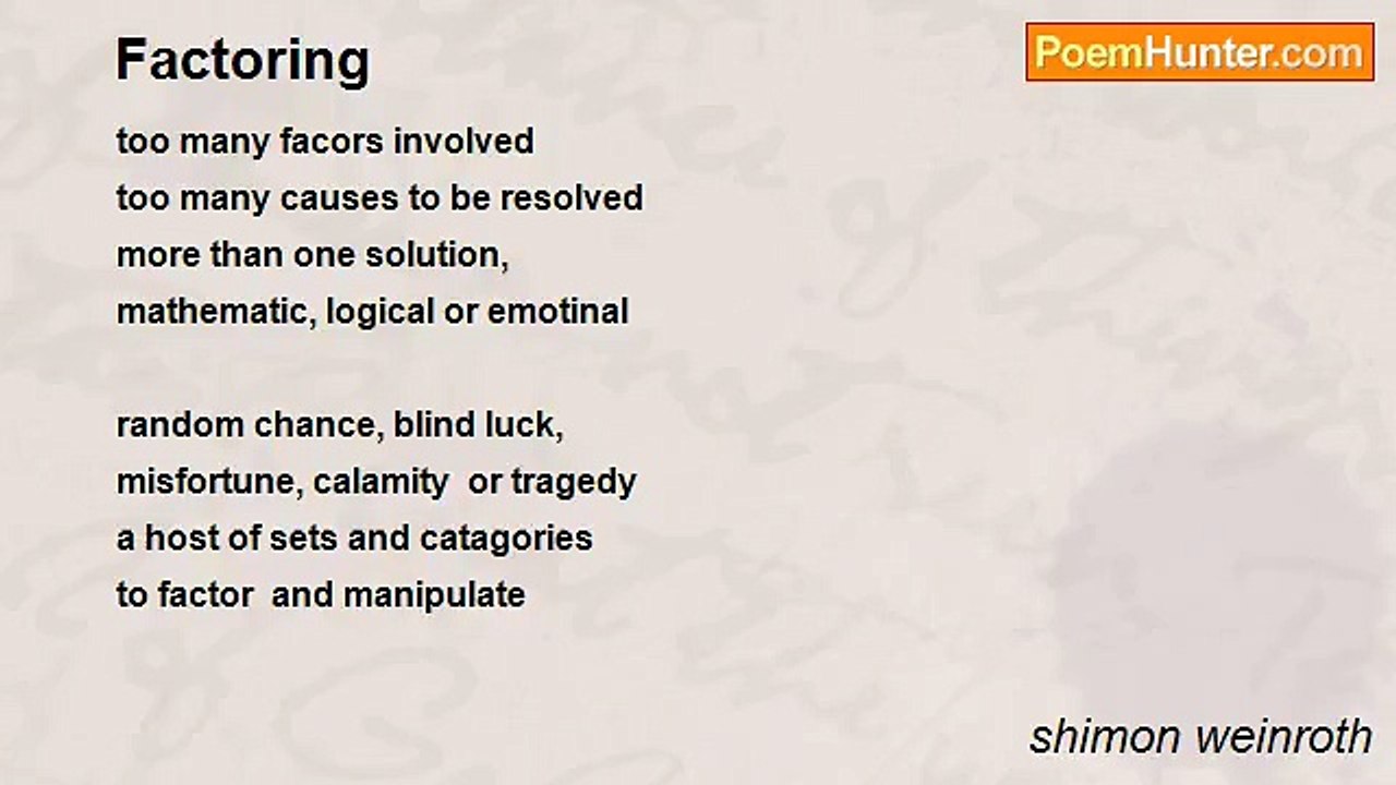 shimon weinroth - Factoring