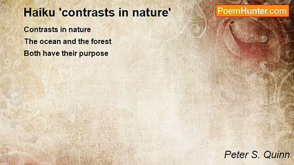 Peter S. Quinn - Haiku 'contrasts in nature'