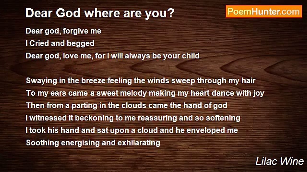 Lilac Wine - Dear God where are you?