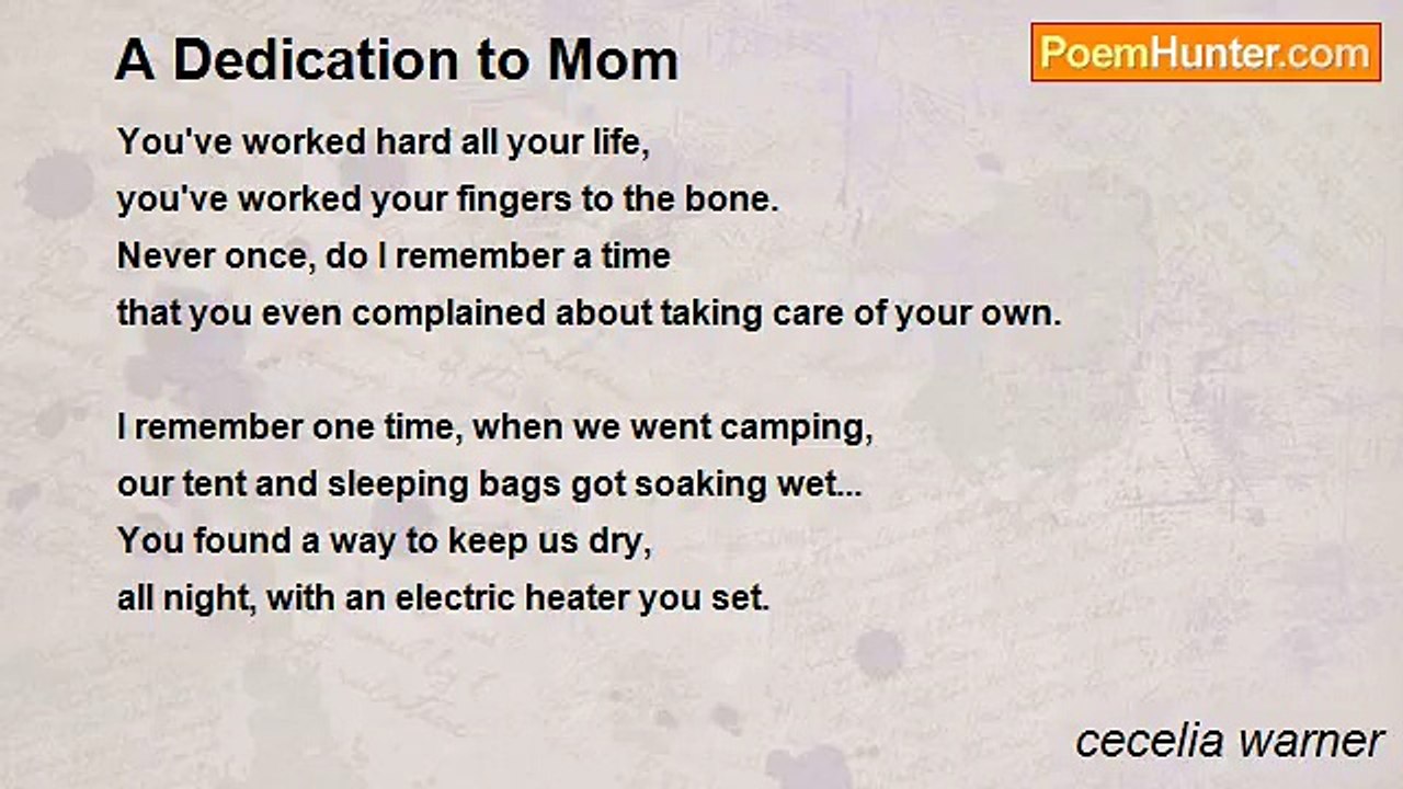 cecelia warner - A Dedication to Mom