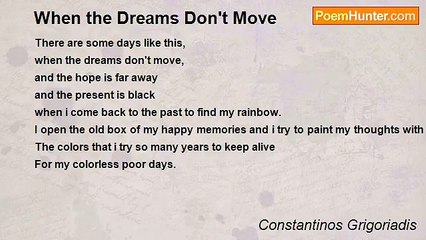 Constantinos Grigoriadis - When the Dreams Don't Move