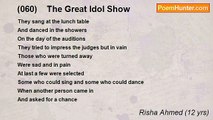 Risha Ahmed (12 yrs) - (060)    The Great Idol Show
