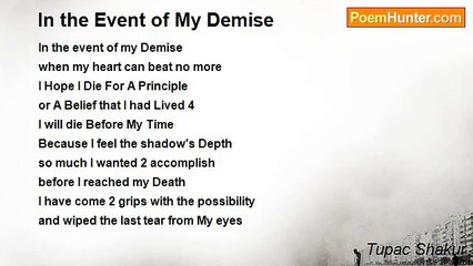Tupac Shakur - In the Event of My Demise