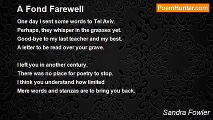Sandra Fowler - A Fond Farewell