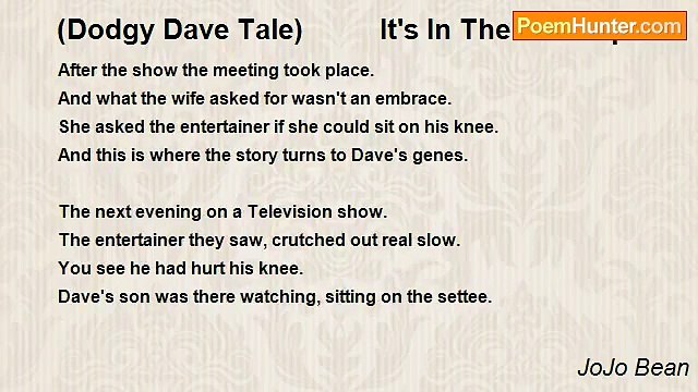 JoJo Bean - (Dodgy Dave Tale) It's In The Genes part I