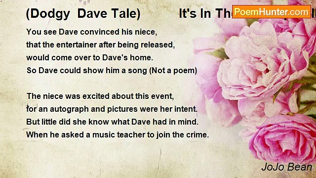 JoJo Bean - (Dodgy Dave Tale) It's In The Genes part II