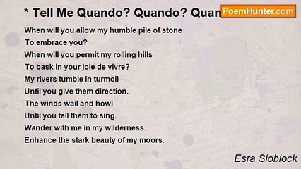 Esra Sloblock - * Tell Me Quando? Quando? Quando?