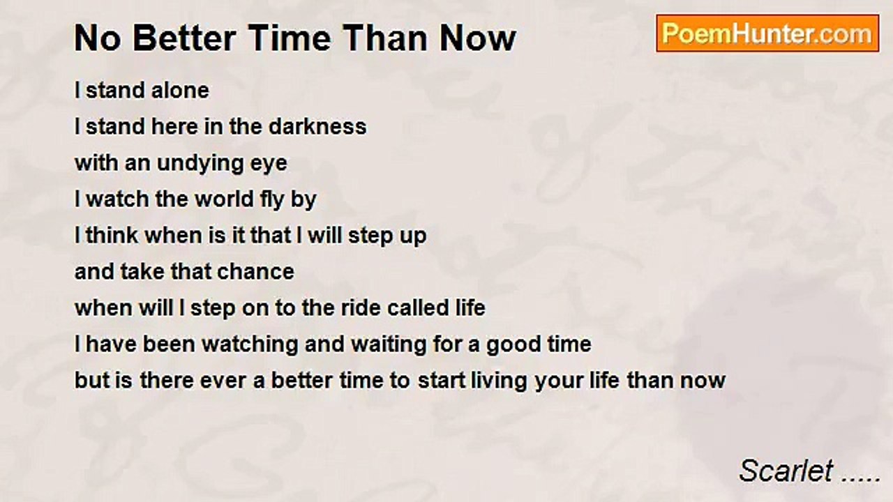 Scarlet ..... - No Better Time Than Now