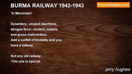 jerry hughes - BURMA RAILWAY 1942-1943