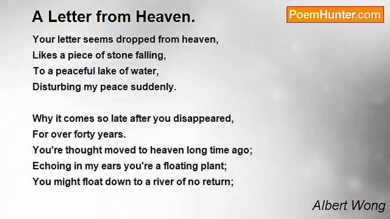 Albert Wong - A Letter from Heaven.