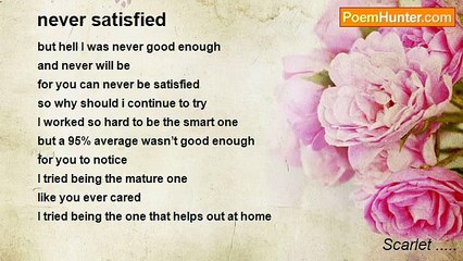 Scarlet ..... - never satisfied