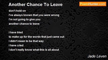 Jade Leven - Another Chance To Leave