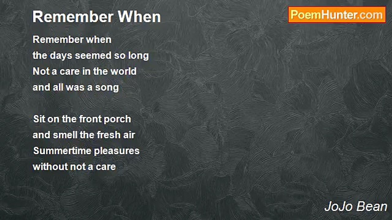 JoJo Bean - Remember When