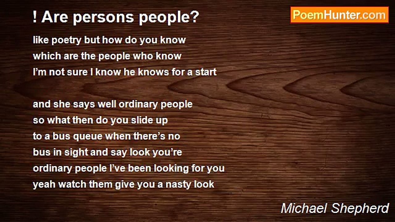 Michael Shepherd - ! Are persons people?