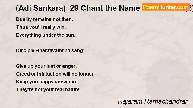 Rajaram Ramachandran - (Adi Sankara) 29 Chant the Name of Govinda (6)