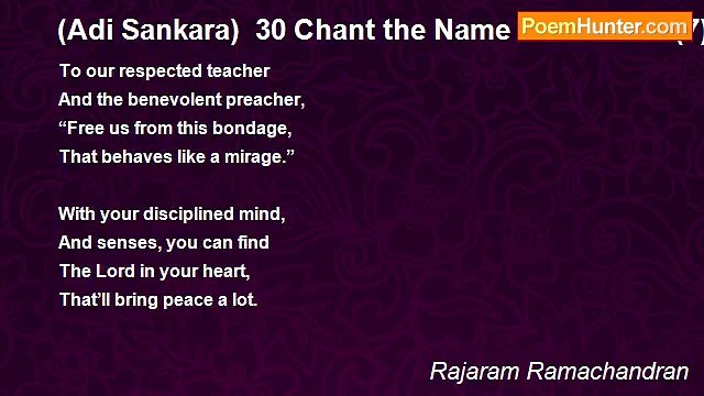 Rajaram Ramachandran - (Adi Sankara) 30 Chant the Name of Govinda (7)