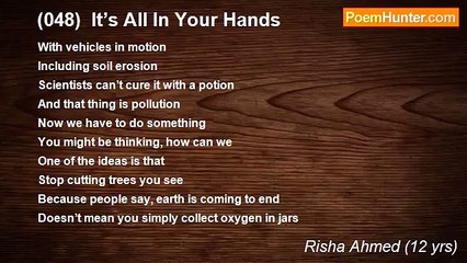 Risha Ahmed (12 yrs) - (048)  It’s All In Your Hands