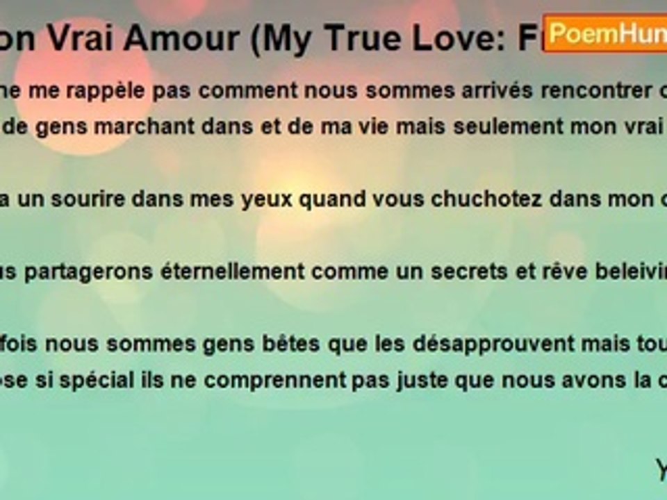 Ya MUM - Mon Vrai Amour (My True Love: French version)