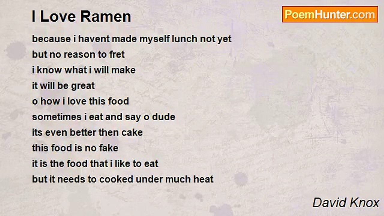 David Knox - I Love Ramen