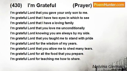 Melvina Germain - (430)    I’m Grateful            (Prayer)