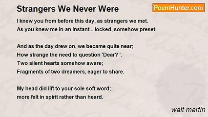 walt martin - Strangers We Never Were