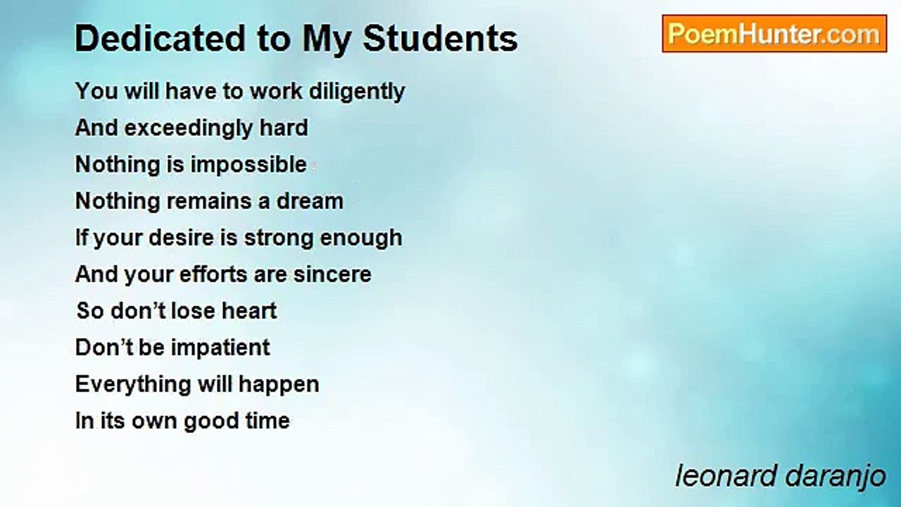 leonard daranjo - Dedicated to My Students