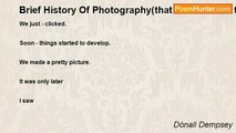 Dónall Dempsey - Brief History Of Photography(that was the love that wasn't)