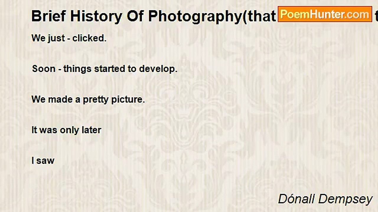 Dónall Dempsey - Brief History Of Photography(that was the love that wasn't)