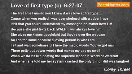 Corey Threet - Love at first type (c)  6-27-07