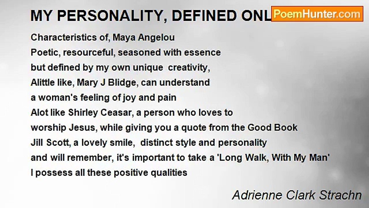 Adrienne Clark Strachn - MY PERSONALITY, DEFINE...