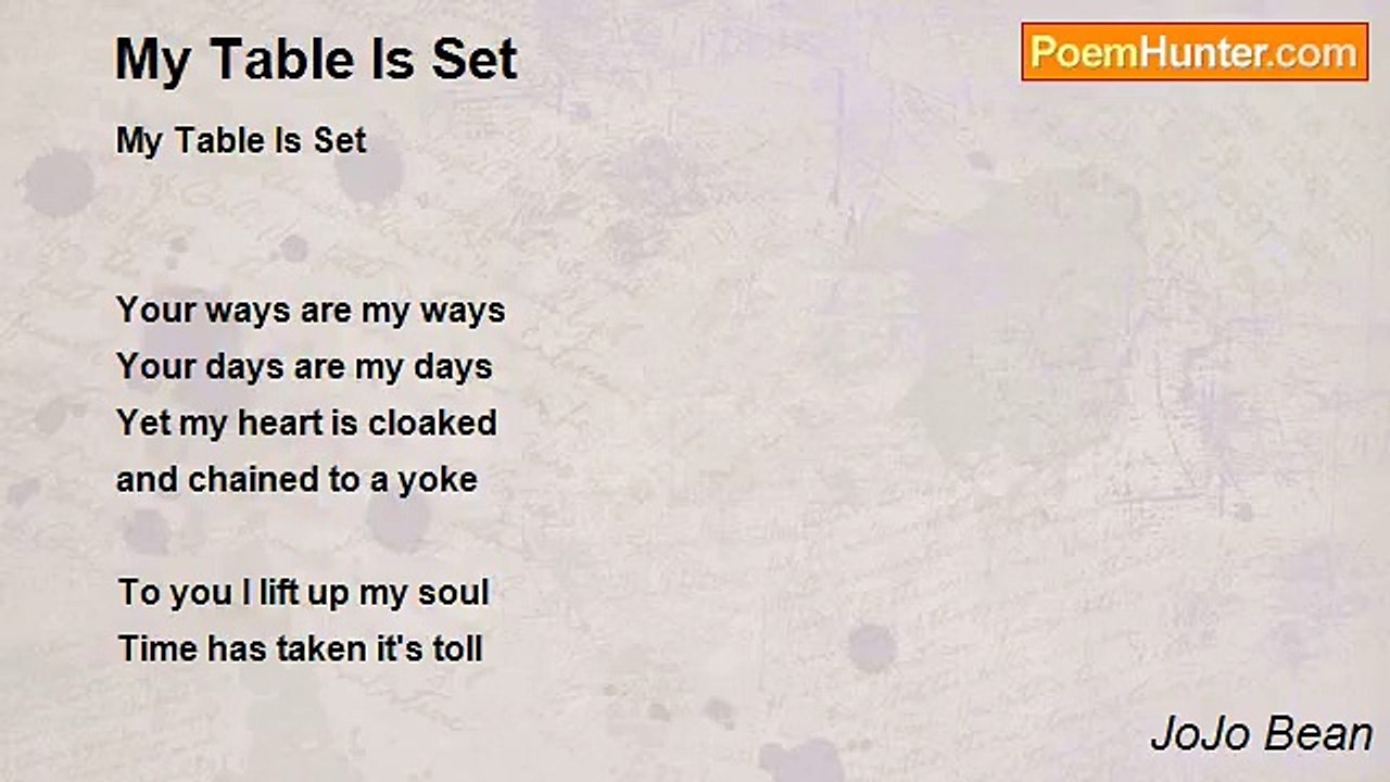 JoJo Bean - My Table Is Set