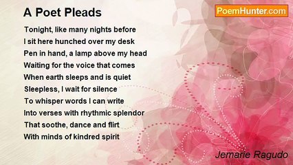 Jemarie Ragudo - A Poet Pleads