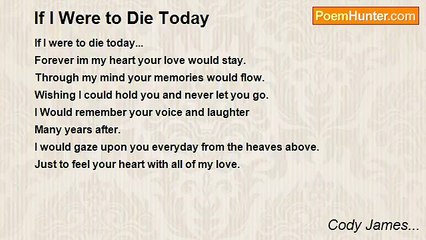 Cody James... - If I Were to Die Today