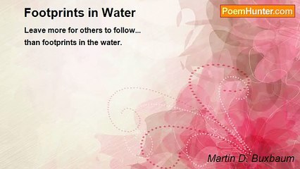 Martin D. Buxbaum - Footprints in Water