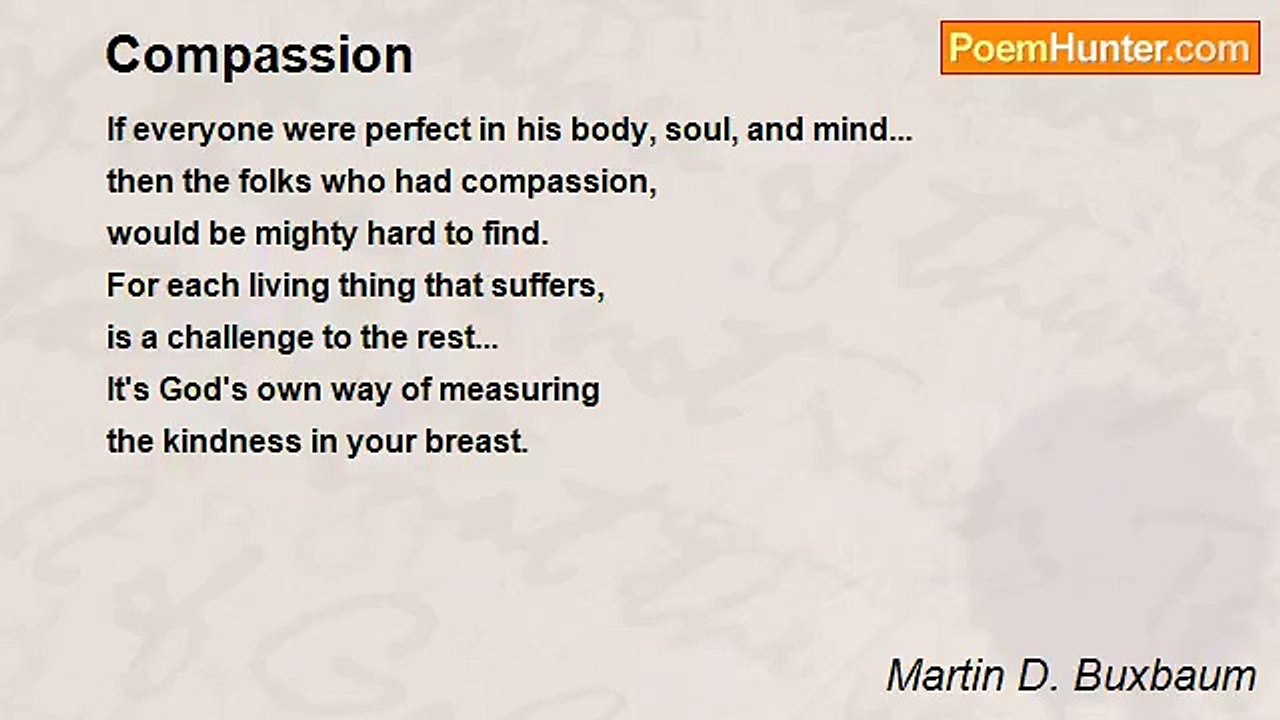 Martin D. Buxbaum - Compassion