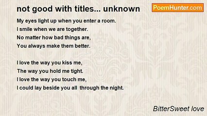 BitterSweet love - not good with titles... unknown