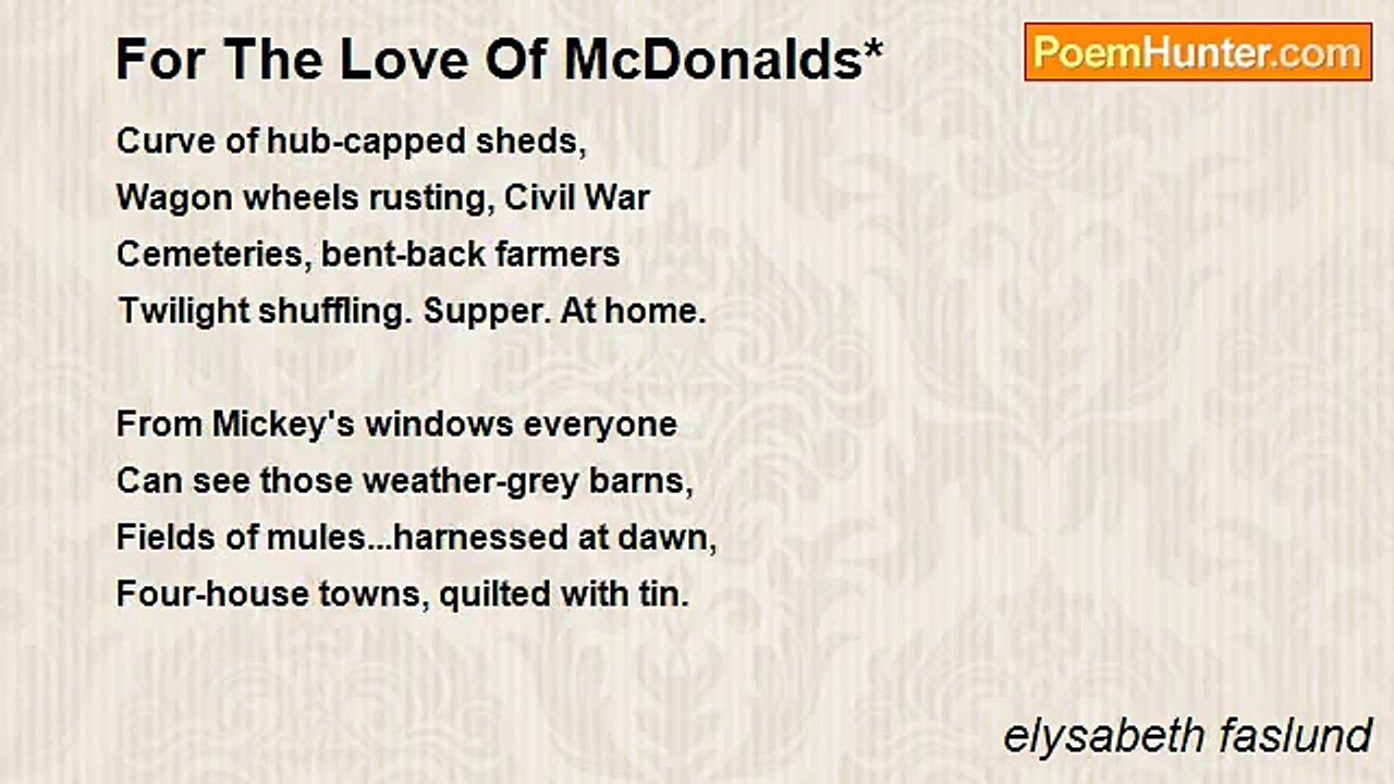 elysabeth faslund - For The Love Of McDonalds*