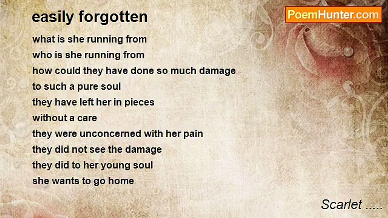 Scarlet ..... - easily forgotten