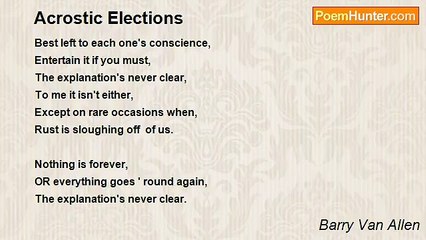 Barry Van Allen - Acrostic Elections
