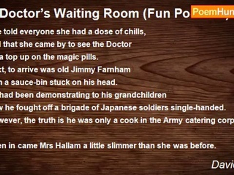 David Harris - A Doctor’s Waiting Room (Fun Poem 40)