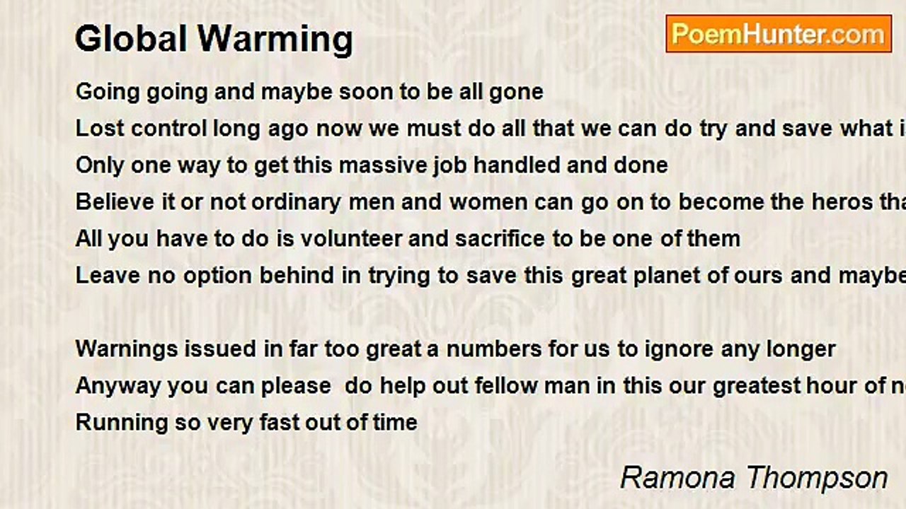 Ramona Thompson - Global Warming
