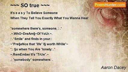 Aaron Dacey - ~~~ SO true ~~~