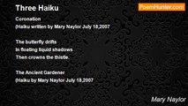 Mary Naylor - Three Haiku